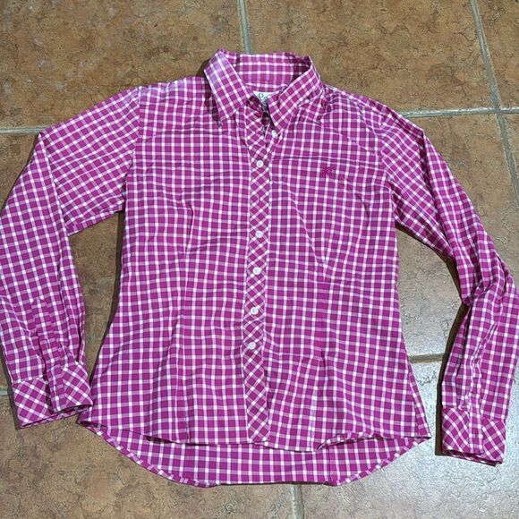Lilly Pulitzer Plaid Gingham Button-Up Shirt size 8 - Picture 6 of 11